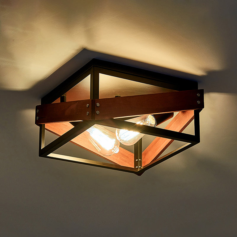 Squared Flush Mount Ceiling Light Industrial Flush Mount Lighting