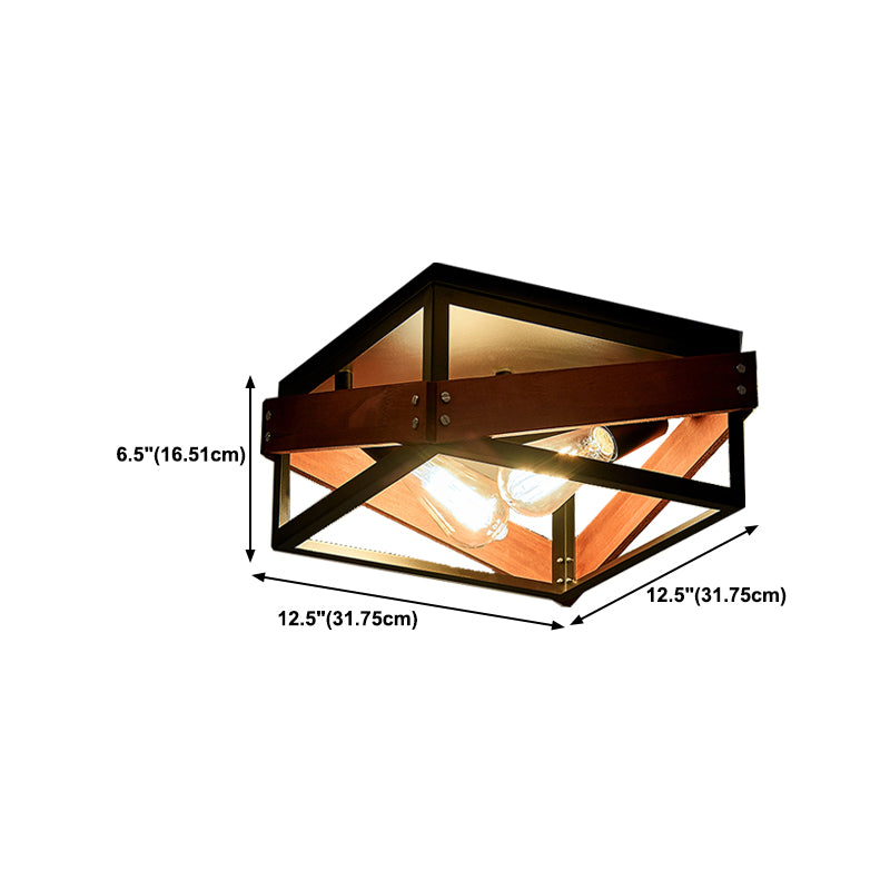 Squared Flush Mount Ceiling Light Industrial Flush Mount Lighting