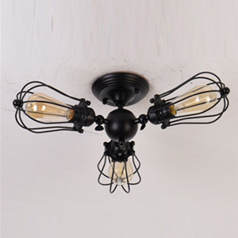 Metal Ceiling Mounted Fixture Industrial Style Ceiling Flush Mount