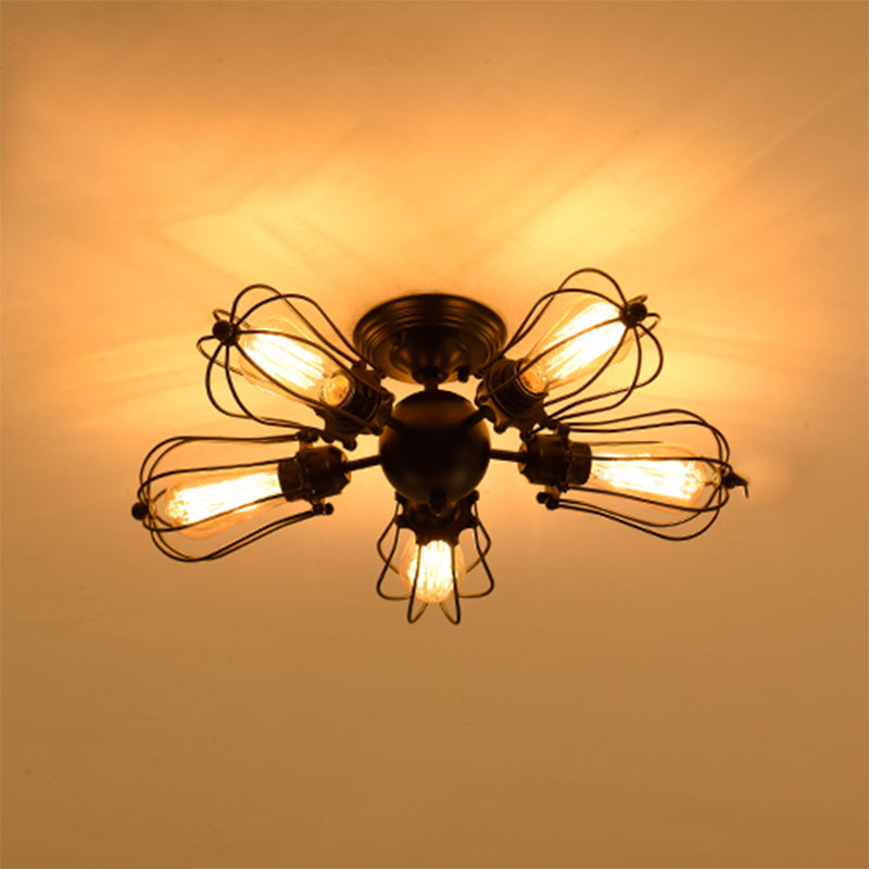 Metal Ceiling Mounted Fixture Industrial Style Ceiling Flush Mount