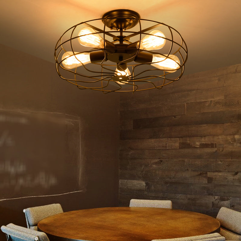 Metal Ceiling Mounted Fixture Industrial Style Ceiling Flush Mount
