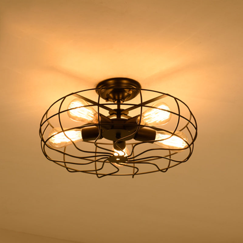 Metal Ceiling Mounted Fixture Industrial Style Ceiling Flush Mount