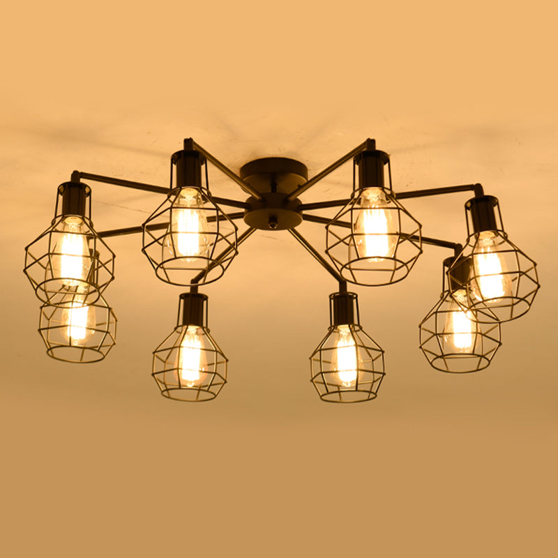 Metal Ceiling Mounted Fixture Industrial Style Ceiling Flush Mount