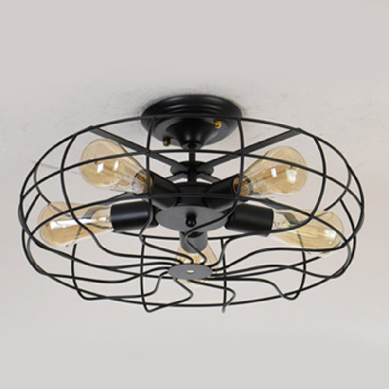 Metal Ceiling Mounted Fixture Industrial Style Ceiling Flush Mount