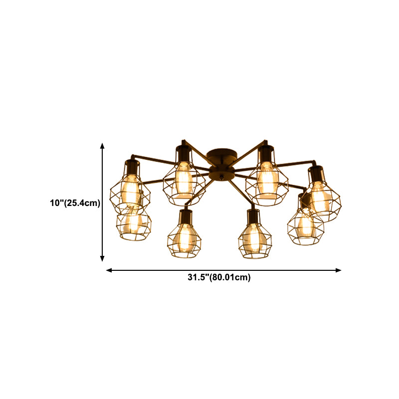 Metal Ceiling Mounted Fixture Industrial Style Ceiling Flush Mount