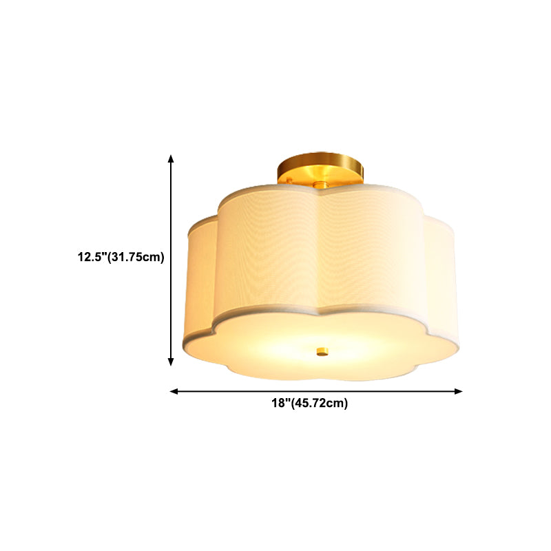 Simple Style Ceiling Mounted Fixture Fabric Ceiling Mount Light Fixture