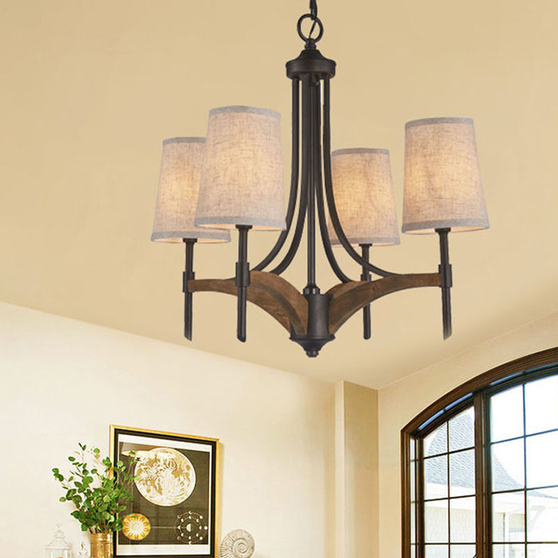 Candelabra illuminazione del lampadario in metallo classico 4 luci soggiorno illuminazione a sospensione in nero con/senza ombra