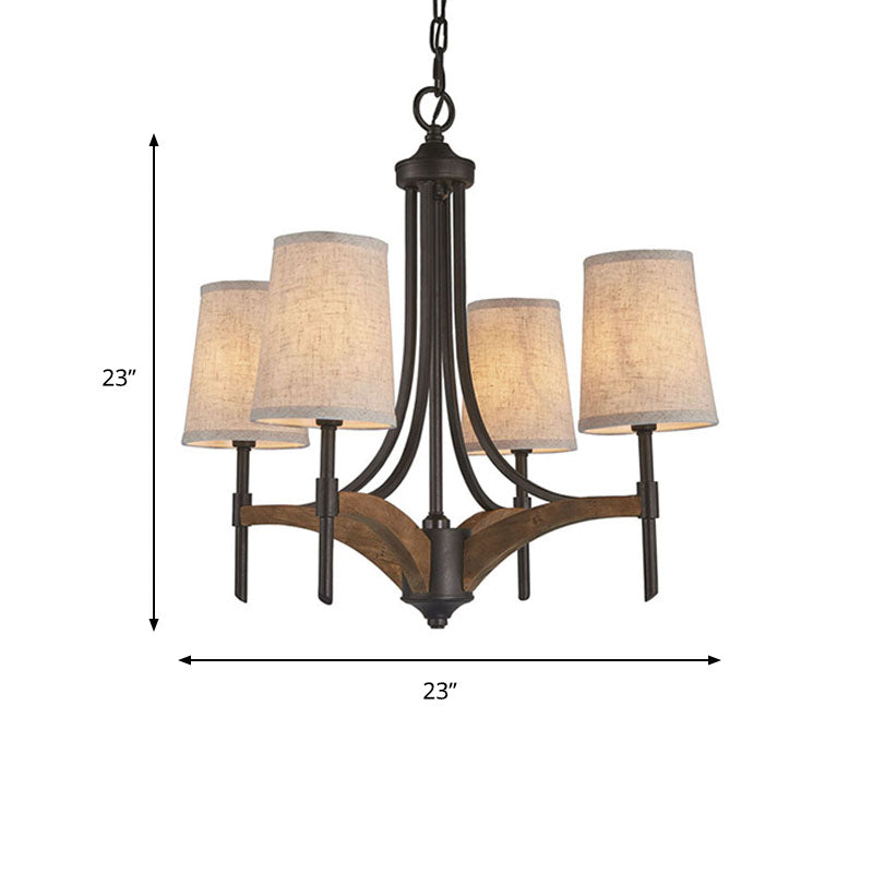 Candelabra illuminazione del lampadario in metallo classico 4 luci soggiorno illuminazione a sospensione in nero con/senza ombra