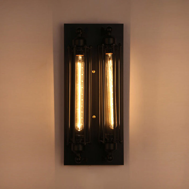Industrial 1 / 2 / 3 / 4 - Light Wall Mounted Light - Wrought Iron Tube Wall Light