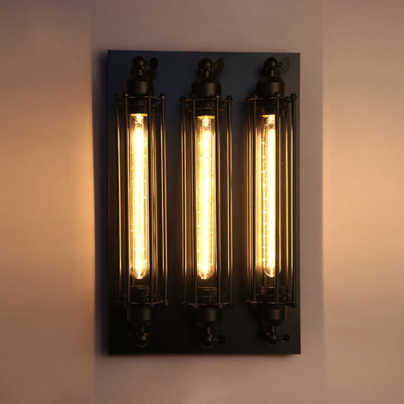 Industrial 1 / 2 / 3 / 4 - Light Wall Mounted Light - Wrought Iron Tube Wall Light