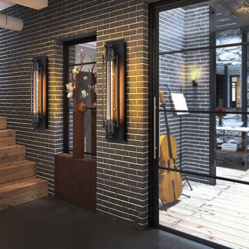 Industrial 1 / 2 / 3 / 4 - Light Wall Mounted Light - Wrought Iron Tube Wall Light