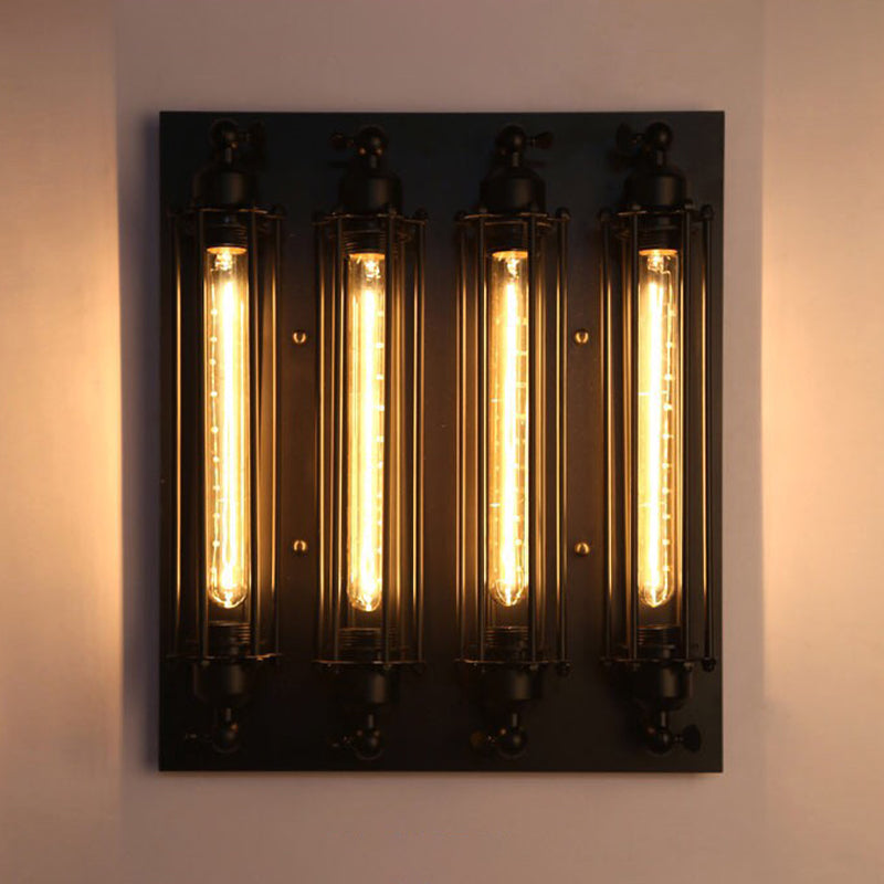 Industrial 1 / 2 / 3 / 4 - Light Wall Mounted Light - Wrought Iron Tube Wall Light