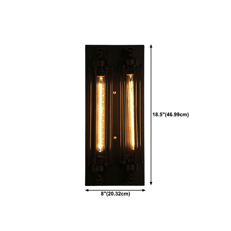 Industrial 1 / 2 / 3 / 4 - Light Wall Mounted Light - Wrought Iron Tube Wall Light