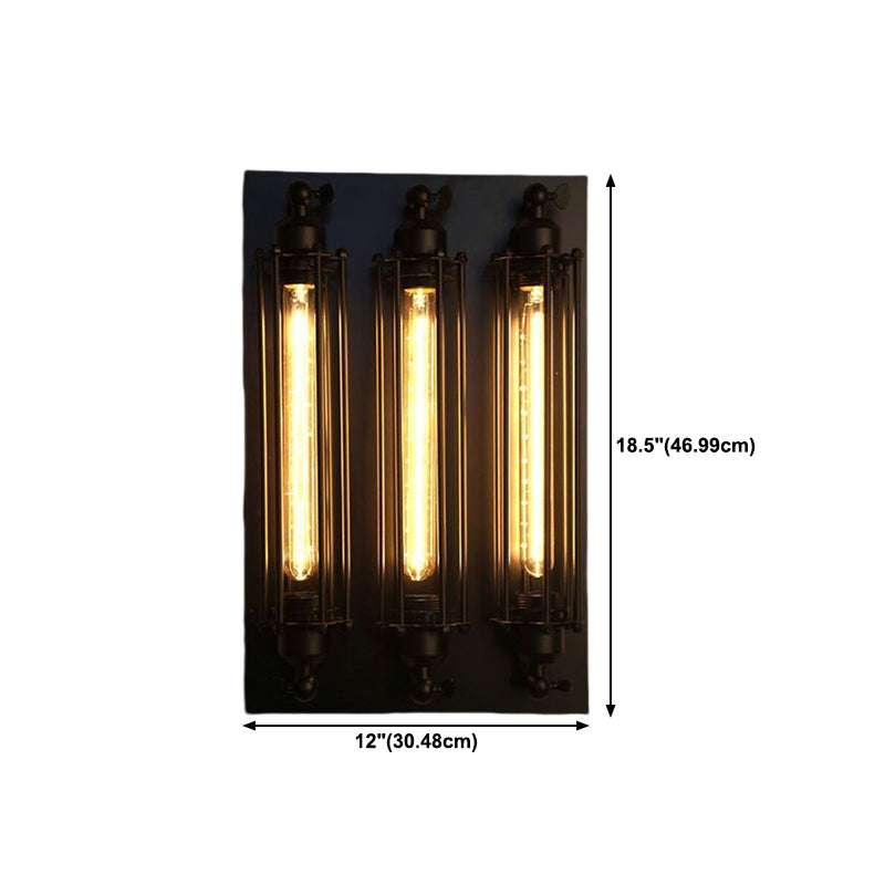 Industrial 1 / 2 / 3 / 4 - Light Wall Mounted Light - Wrought Iron Tube Wall Light