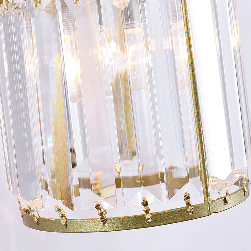 Crystal Half Cylinder Shape Wall Light Modern 1 Light Wall Light Sconce