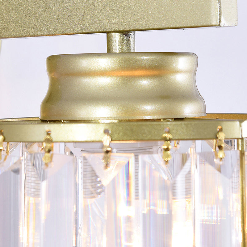 Crystal Half Cylinder Shape Wall Light Modern 1 Light Wall Light Sconce