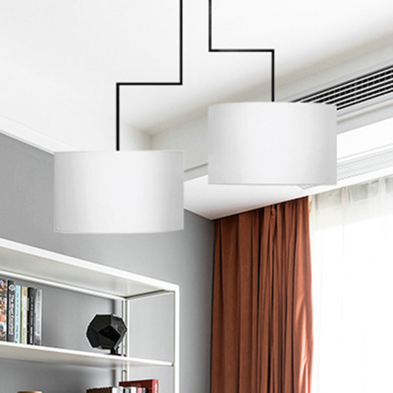2 lampadine lampadario leggero tradizionale tradizionale tessuto nero/nero appuntamento appiccicoso per sala da pranzo, 23 "/27" di larghezza