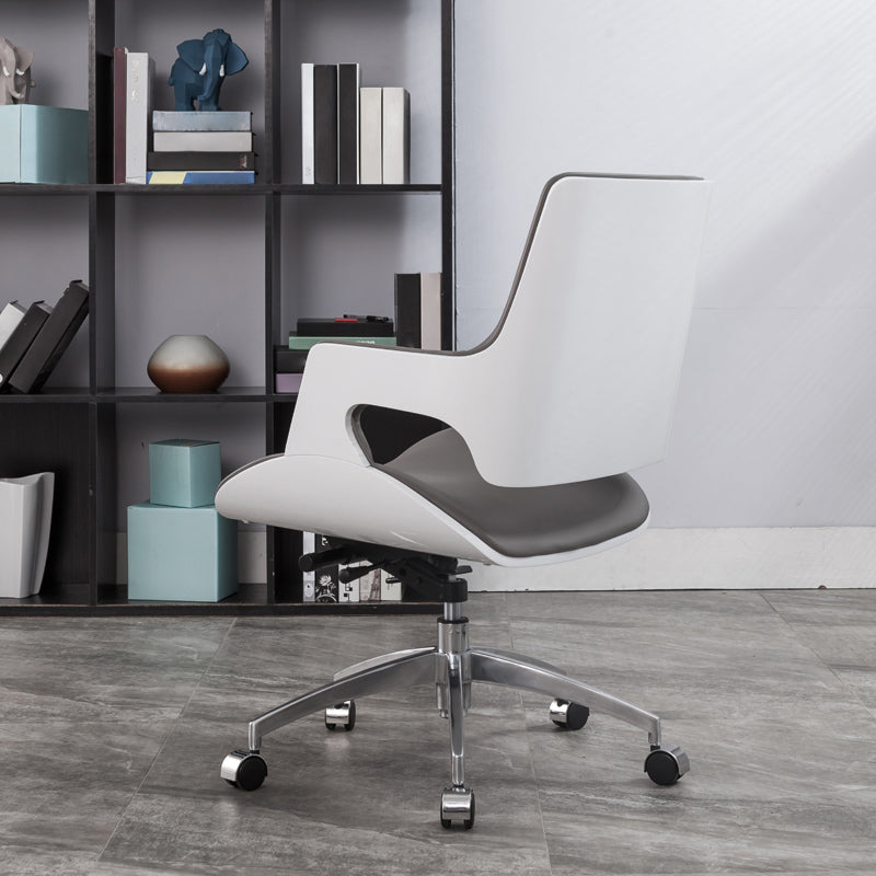 High / Mid Back Office Chair Grey Upholstered Desk Chair with Wheels