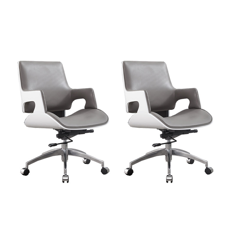 High / Mid Back Office Chair Grey Upholstered Desk Chair with Wheels