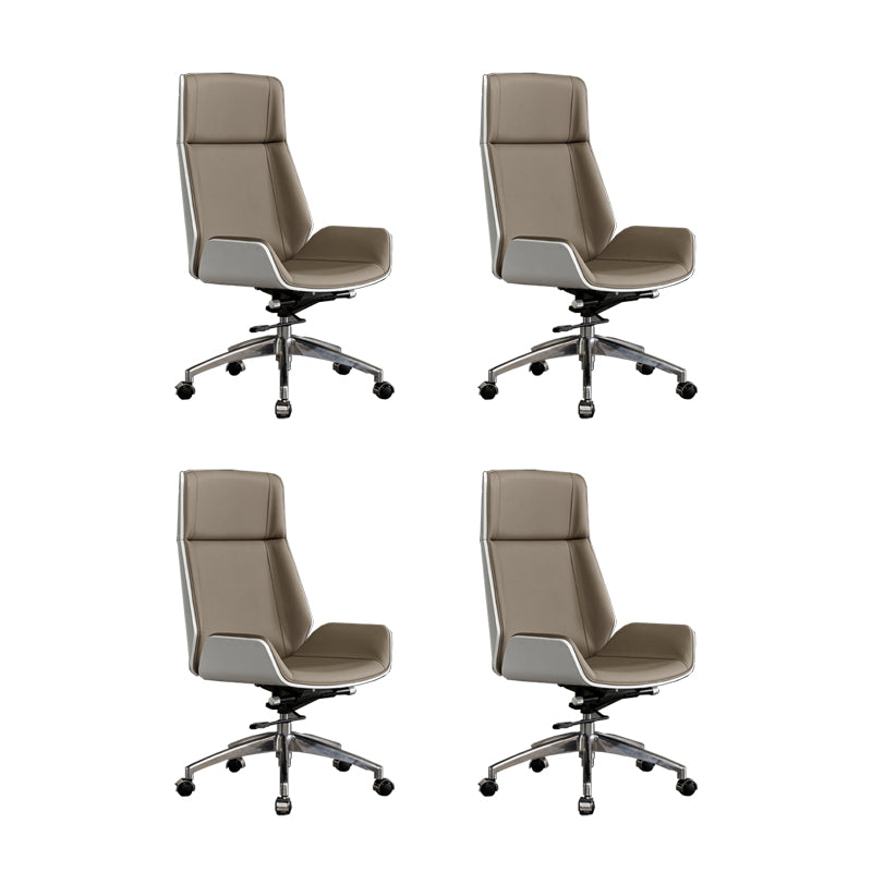 High Back Office Chair Rotatable Leather Desk Chair with Wheels