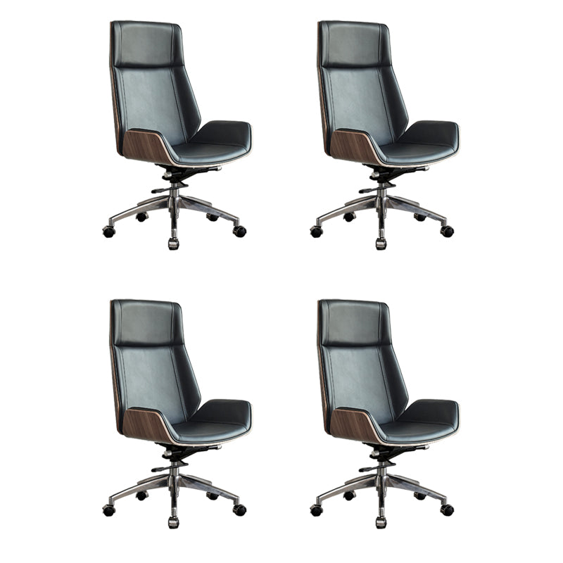 High Back Office Chair Rotatable Leather Desk Chair with Wheels