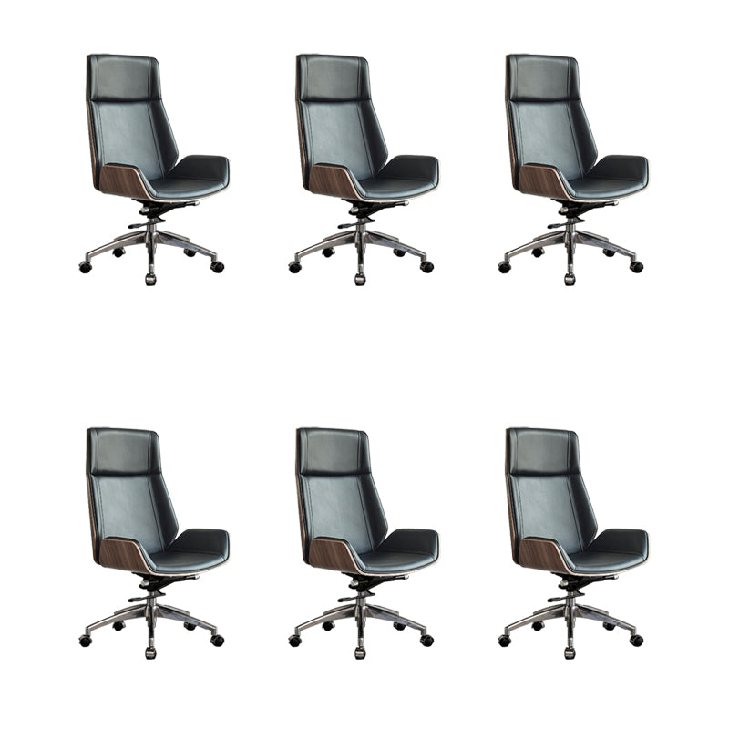 High Back Office Chair Rotatable Leather Desk Chair with Wheels