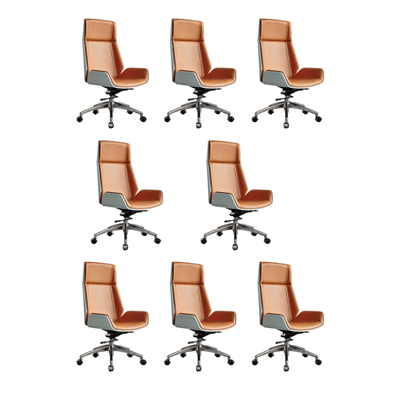 High Back Office Chair Rotatable Leather Desk Chair with Wheels