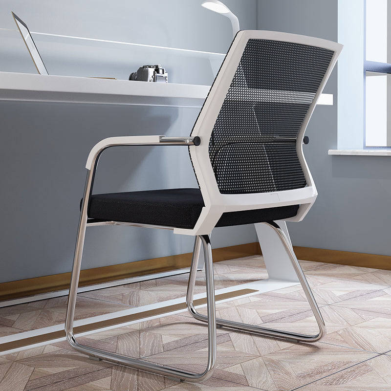 Mid Back Office Chair Plastic Frame Desk Chair with Sled Base