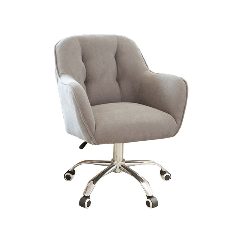Mid Back Office Chair Rotatable Upholstered Desk Chair with Wheels