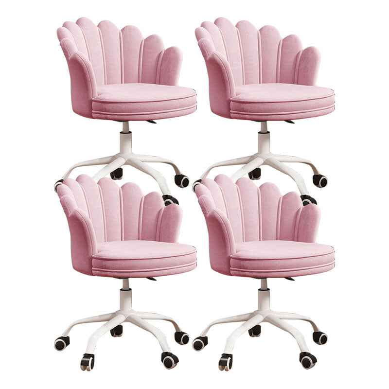 Mid Back Office Chair Armless Rotatable Desk Chair with Wheels