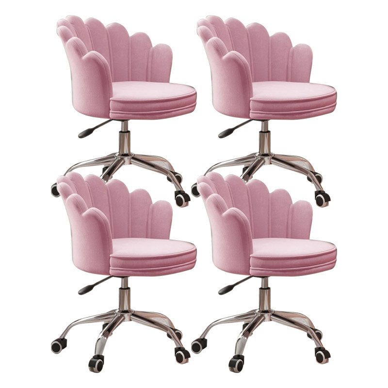 Mid Back Office Chair Armless Rotatable Desk Chair with Wheels