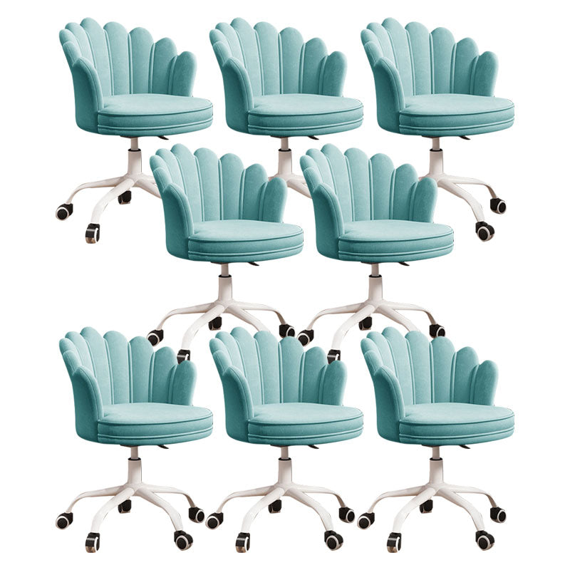 Mid Back Office Chair Armless Rotatable Desk Chair with Wheels
