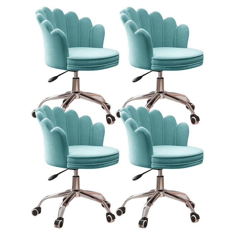 Mid Back Office Chair Armless Rotatable Desk Chair with Wheels