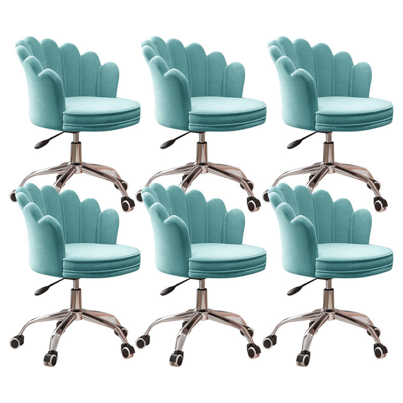 Mid Back Office Chair Armless Rotatable Desk Chair with Wheels