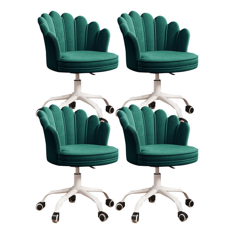 Mid Back Office Chair Armless Rotatable Desk Chair with Wheels