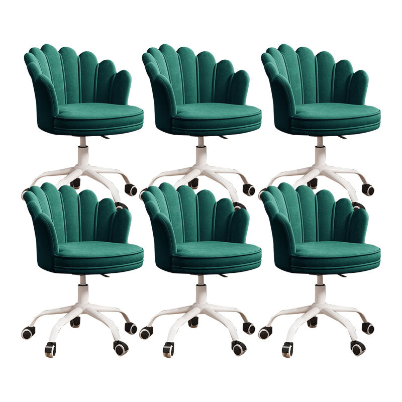 Mid Back Office Chair Armless Rotatable Desk Chair with Wheels