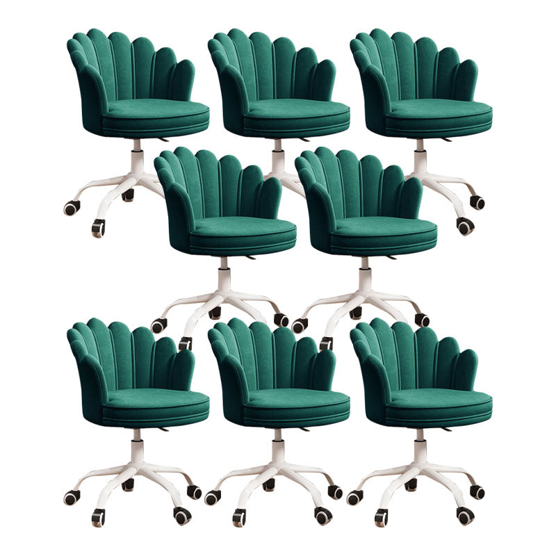 Mid Back Office Chair Armless Rotatable Desk Chair with Wheels