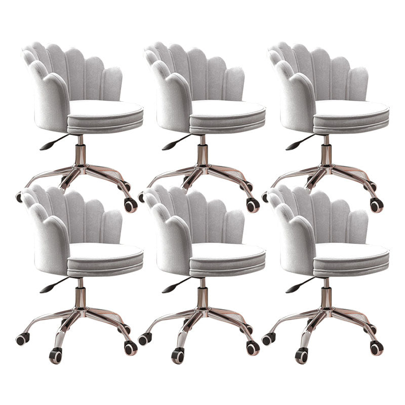 Mid Back Office Chair Armless Rotatable Desk Chair with Wheels