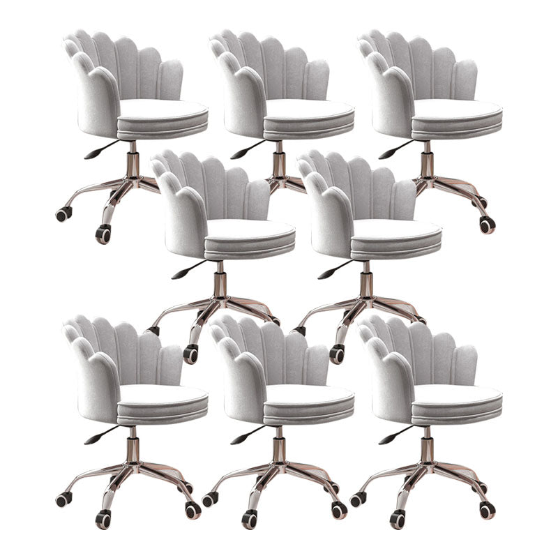 Mid Back Office Chair Armless Rotatable Desk Chair with Wheels
