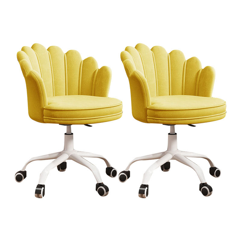 Mid Back Office Chair Armless Rotatable Desk Chair with Wheels