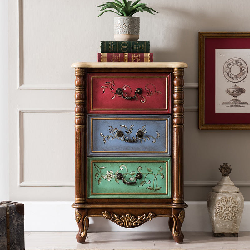 Rustic Wood Chest Vertical Chest with 3/4/5 Drawers for Bedroom