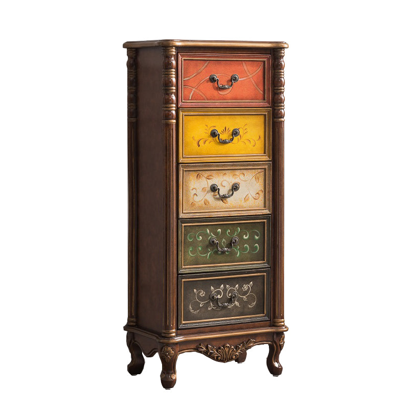 Rustic Wood Chest Vertical Chest with 3/4/5 Drawers for Bedroom