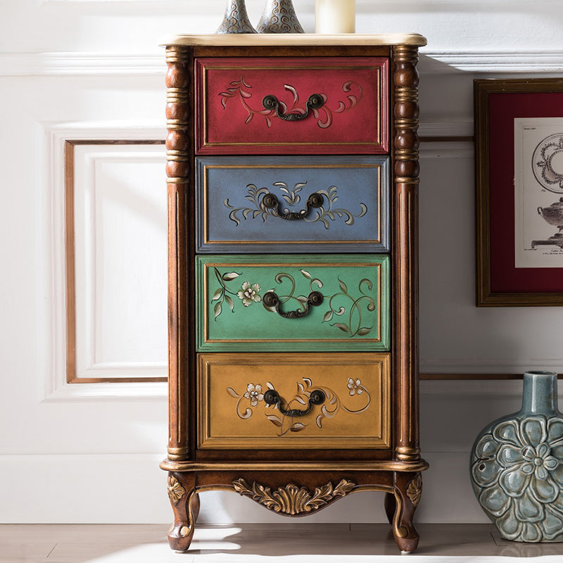 Rustic Wood Chest Vertical Chest with 3/4/5 Drawers for Bedroom