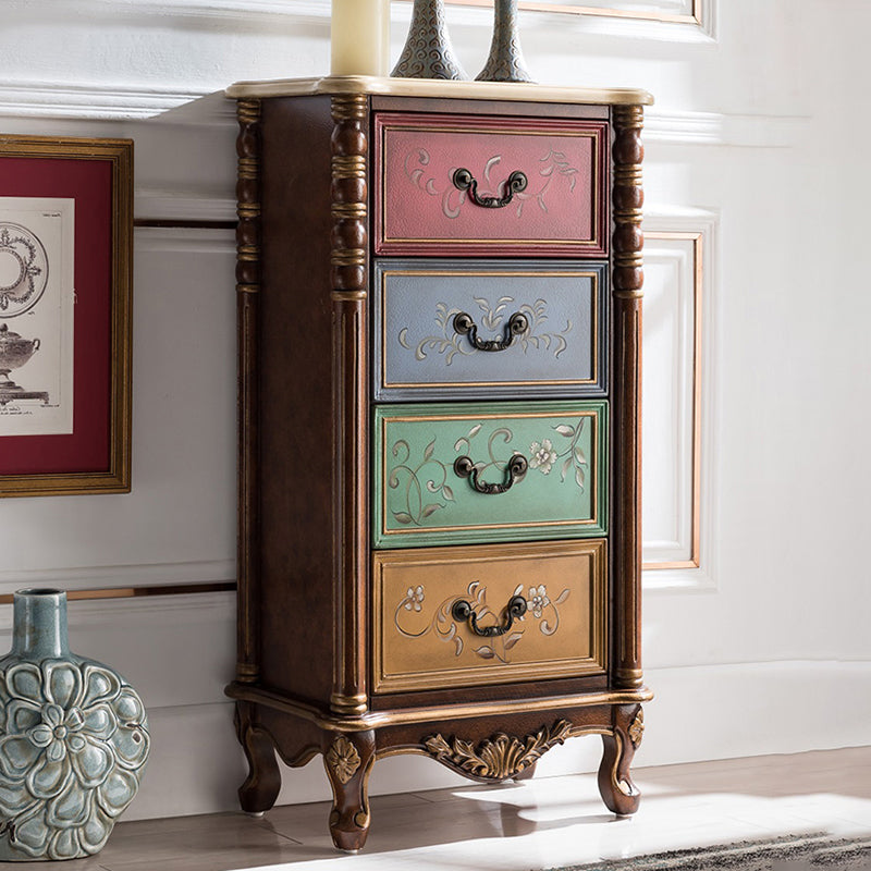 Rustic Wood Chest Vertical Chest with 3/4/5 Drawers for Bedroom