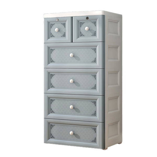 White/Blue/Green Lingerie Chest Contemporary Plastic Chest with Drawers for Bedroom