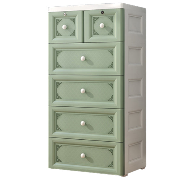 White/Blue/Green Lingerie Chest Contemporary Plastic Chest with Drawers for Bedroom