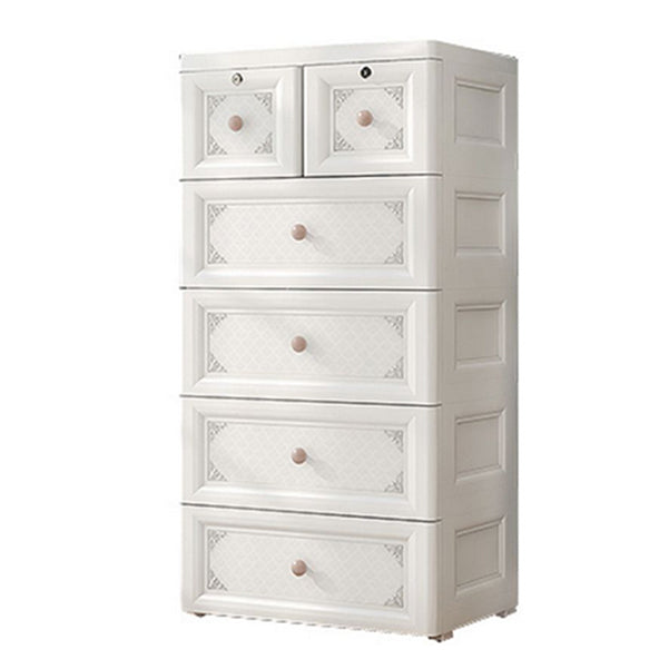 White/Blue/Green Lingerie Chest Contemporary Plastic Chest with Drawers for Bedroom