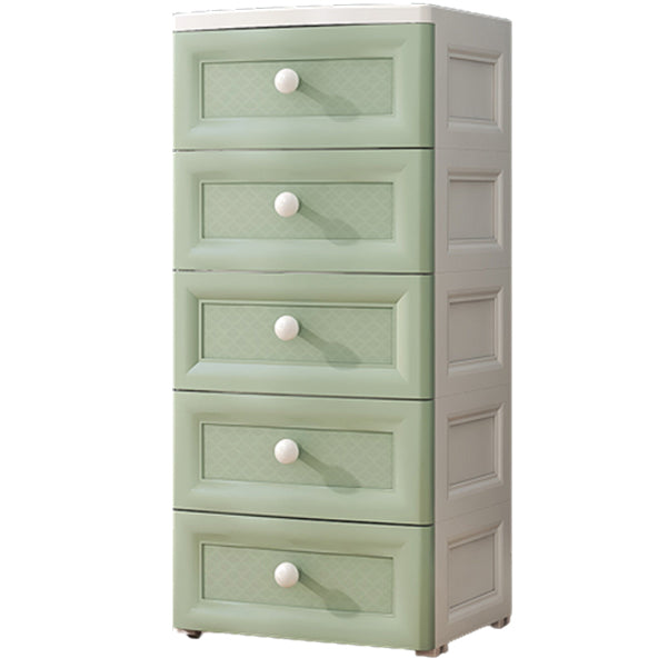 White/Blue/Green Lingerie Chest Contemporary Plastic Chest with Drawers for Bedroom