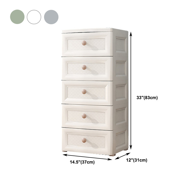 White/Blue/Green Lingerie Chest Contemporary Plastic Chest with Drawers for Bedroom