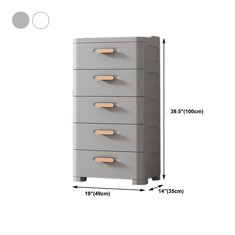 Plastic Chest Contemporary Vertical Storage Chest with Drawers for Bedroom